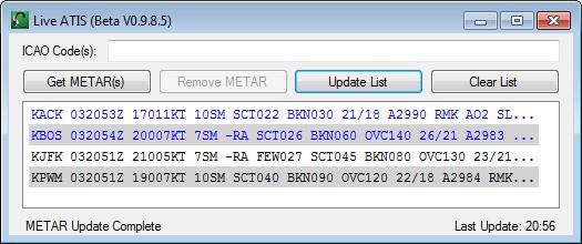 Bottom Portion The bottom portion of the ATIS / METAR Details Window is visible to controllers only.