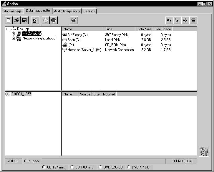 Data image editor The first step in constructing a CD is to specify its contents (disc image).