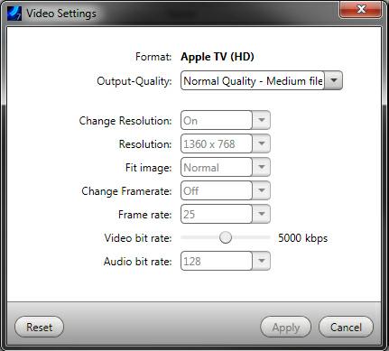 36 Format: Output-Quality: Change resolution: Resolution: Fit image: Shows the currently selected device. Offers different, predefined quality settings. Userdefined enables the additional settings.