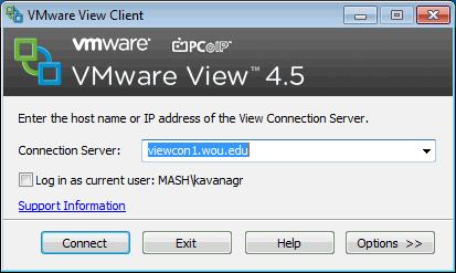 2. Connect to VMware View Client a.