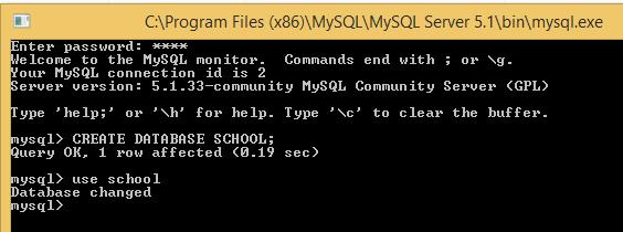 Using Database Following command is used to use a Database mysql> USE <database name >; For