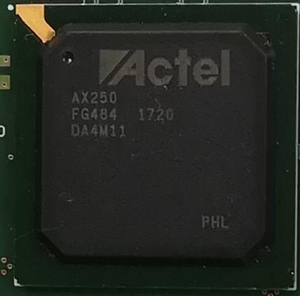 Device Under Test AX250-FG484: not a flip-chip device; manufactured in 0.15 µm CMOS antifuse process technology; 1408 R-Cells => dedicated Flip-Flops; 2816 C-Cells => combinational cells; 55.