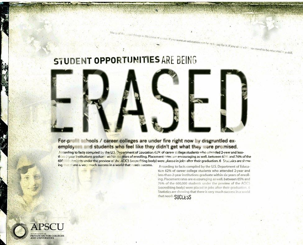 PRINT - APSCU I did a few advertisements for APSCU, The Association of Private Sector Colleges and Universities.