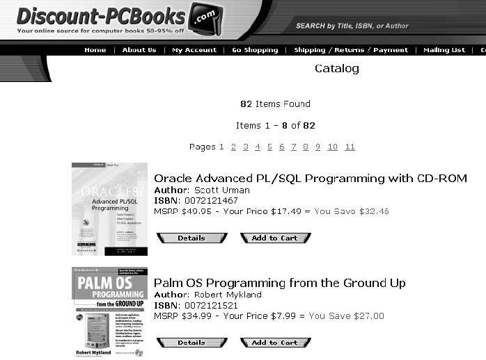 site, one can manually provide some training examples via a simple GUI by just highlighting the appropriate text fragments. The training example contains the basic composition of a book record.