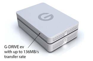 Overview of G-DRIVE ev About G-DRIVE ev Part of the Evolution Series, G-DRIVE ev is a flexible, rugged* USB 3.0 storage drive. It has a transfer rate of up to 136MB/s.