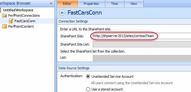 Type the URL http://shpserver2013/sites/contosoteam in the