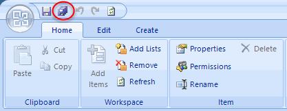 Type ContosoWorkspace for the File name field in the Save As dialog and click the Save button. Note that this save the workspace file to the documents folder of the local machine by default.