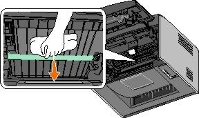 Place the toner cartridge assembly on a flat, clean surface. NOTICE: Do not leave the toner cartridge assembly exposed to direct light for an extended period of time.