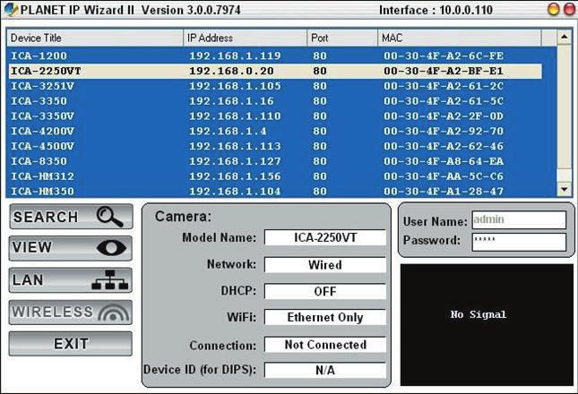 start advanced management and monitoring. Please insert the bundled CD disk into your CD/DVD-ROM drive. When the welcome web page appears, please click your IP camera name on the IP camera list.