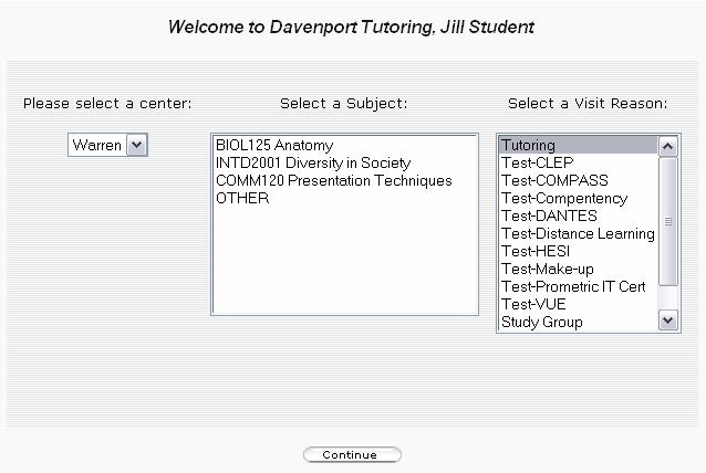 If the student is in the TutorTrac database, the student gets the default location of the kiosk