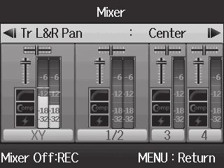 USB functions Audio interface settings Audio interface settings (continued) Mixing the inputs You can adjust the mix of the inputs. The results of this mix are input to a computer or ipad.