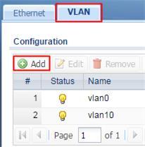 6 Click Add to create VLAN20 in