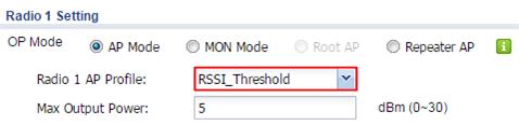 3.2.2 Apply Radio with RSSI Threshold 1 Go to CONFIGURATION > Wireless > AP Management > AP Group, click default and Edit it.
