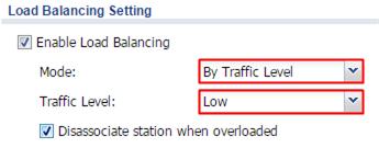 3.4.2 Configure Load Balance to by Traffic Level 1 Go to CONFIGURATION > Wireless > AP Management > AP Group, click default for editing.