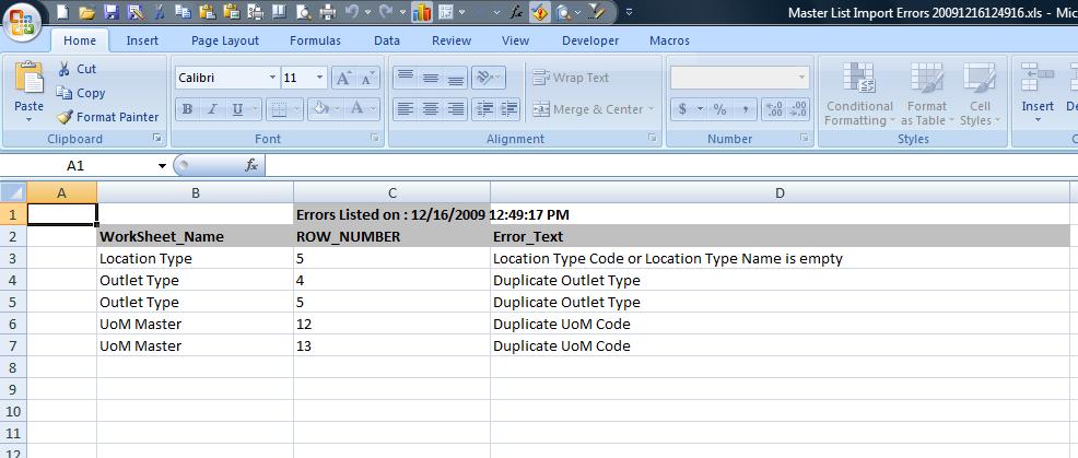 Figure 4.1.2.6 Survey Setup Data Imprt Errr Hyperlink Figure 4.1.2.7 Survey Setup Data Imprt Errr Hyperlink 5.1.3 Exprt Survey Setup Data The Survey Setup data can be exprted t an Excel file.