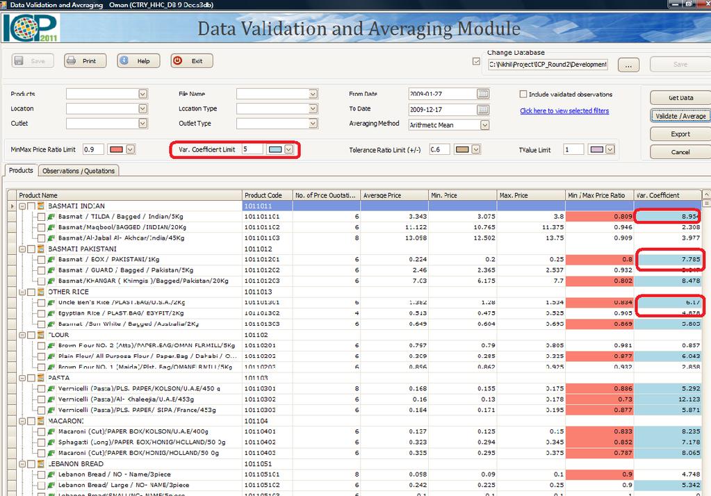Figure 4.2.6.1 Set Variatin Cefficient Limit 5.2.7 View Observatin Details The bservatin details are shwn in the Observatins/Qutatin tab f the data grid which shws the Observatin summary fr prducts.