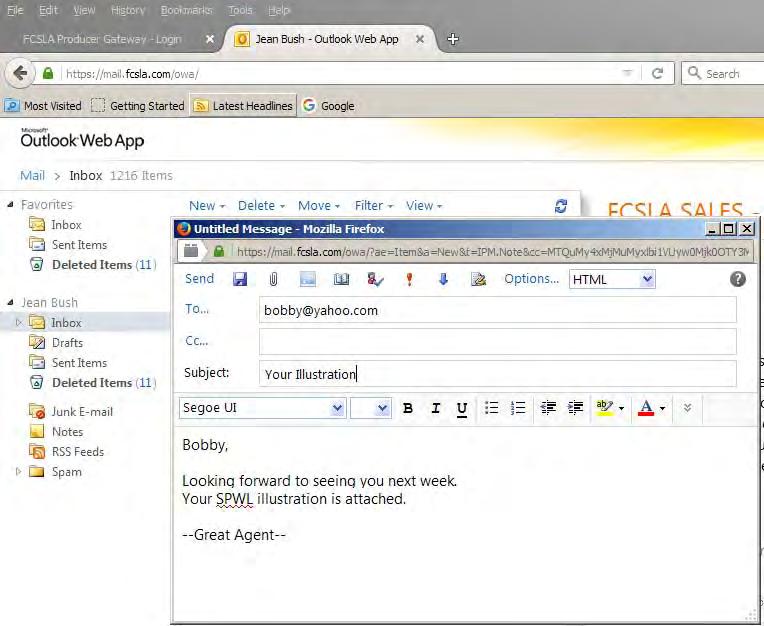 EMAILING A SAVED ILLUSTRATION Important Note For demonstation purposes, I will use the Firefox web browser to open a web based email server.