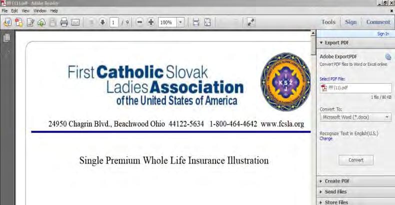If you want the illustration PDF to automatically open in Adobe, Click on the PDF s down arrow to display an