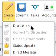 Using Jive for Outlook 14 You can filter your streams by content type and participant(s)in Jive for Outlook.