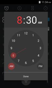 the alarm clock interface.