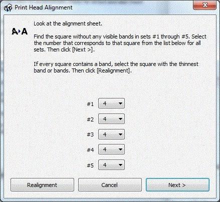 Wait for the first alignment page to print out.