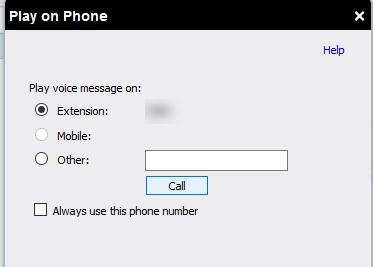 Mobile listening is not an option that can be selected from this screen. However, if to listen to messages through a mobile phone, follow the directions in the last section: Access Voicemail by Phone.