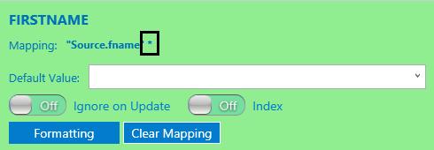 If formatting is added to a field, it will be indicated by an asterisk next to the mapping: Formatting is used for the Convert