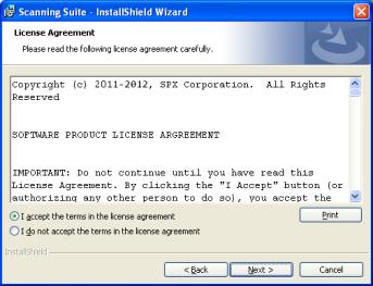 4. If you accept the terms in the license agreement, click the respective bubble