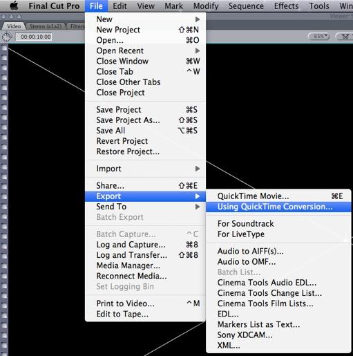Final Cut Pro - Video Export Process Exporting Video for the Web and Broadcast Classes. 14.