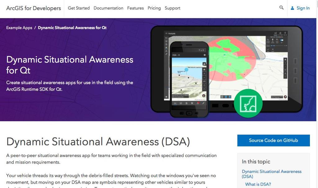 What is the Dynamic Situational Awareness Example App?