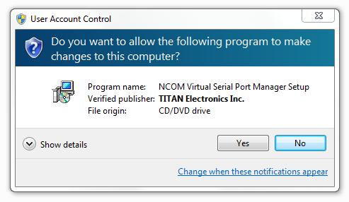 7.2 Installing NCOM Virtual Serial Port Manager 1.