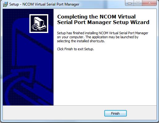 Double click the shortcut icon of NCOM Virtual Serial Port Manager on the desktop to