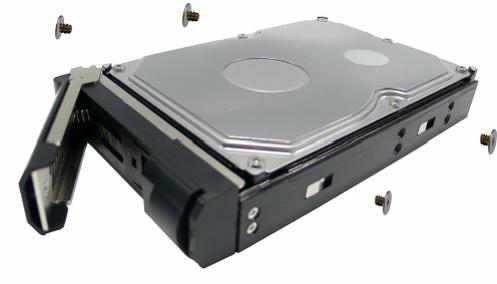 Secure the hard drive with the 4 screws (included in the drawer), and make sure all screw