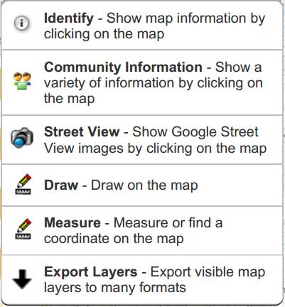 attributes Thematic Maps: creates thematic maps based on different layers and attributes within that layer. These can be toggled with to change color and number of classes to show.