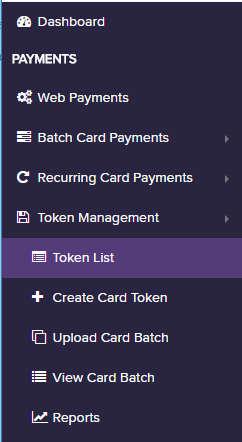 10. Card Token Management: this allows a merchant to view and manage card tokens.