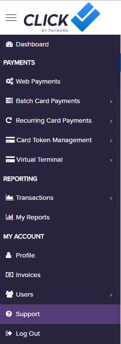 ADDITIONAL SUPPORT There is additional information available under the Page Help area in each page of the Merchant Portal, example shown below.