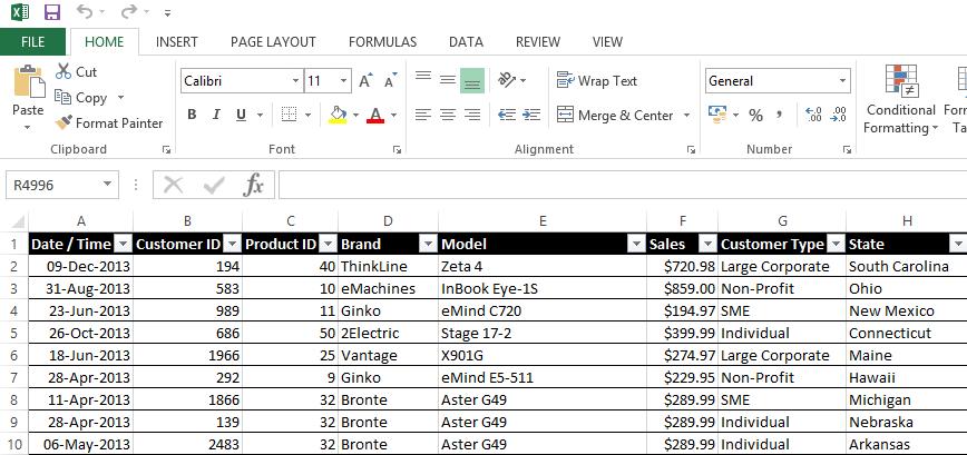 Connecting to your data To enable the capability of drilling down through your data you need to make sure you have the columns defining the different drill levels set-up with the data in your