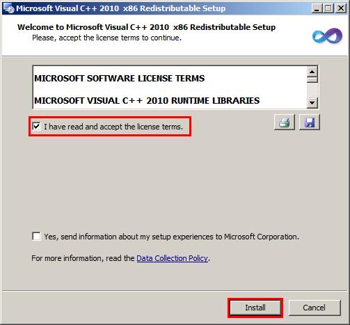 SmartDispatch Installation Guide Installation Procedures If you install the SmartDispatch for the first time, the Microsoft Visual C++ 2010 x86 Redistributable Setup window will