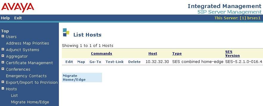 5.2. Administer Host Address Map Select Hosts > List from