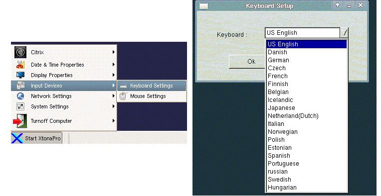 Keyboard layout offers the following options as shown in the below picture.