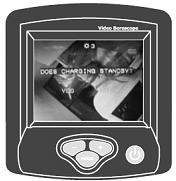 Displaying Video on a Television 1. Using the video output cable, insert the earphone plug into the TV OUT jack in the side panel of the borescope. 2.