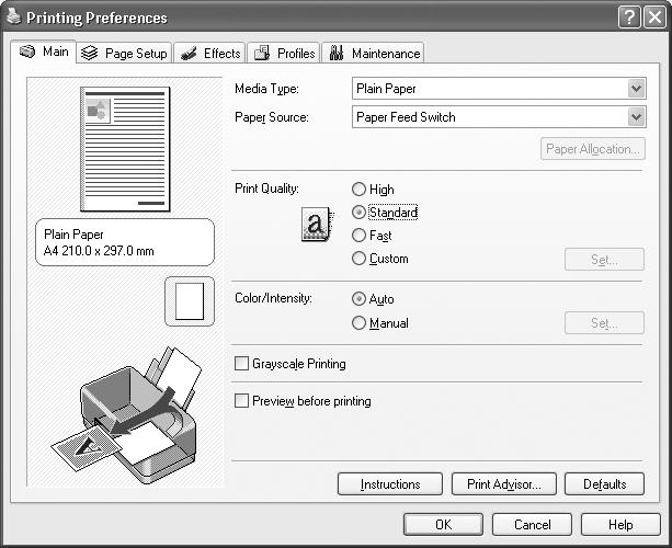 Basic Operations Adjusting the print settings according to your needs allows you to produce better quality prints.