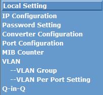 3-3. Local Setting Fig. 3-4 3-3-1. IP Configuration IP configuration is one of the most important configurations in WEB SMART MEDIA CONVERTER.