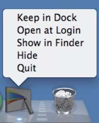 Exit from the OS X: Control-click [ popup