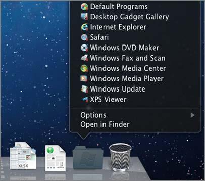 Parallels Desktop Preferences and Virtual Machine Settings Show Windows applications folder in Dock Select this option to add a Windows Applications Folder to the Dock This folder is available in the
