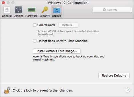 Parallels Desktop Preferences and Virtual Machine Settings Rollback mode (available in Parallels Desktop for Mac Pro and Business Editions only) Require password to Custom password (available in