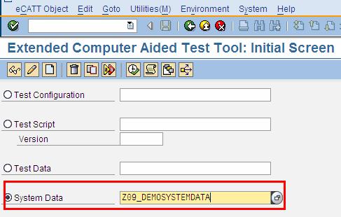 Procedure Now let us look at the steps required to create a System Data container. 1. Enter the transaction = SECATT. 2. Enter System Data = Z09_DEMOSYSTEMDATA. 3. Click on Create Button. 4.