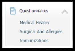 You can fill out medical history, surgery, allergy, and immunization forms through the