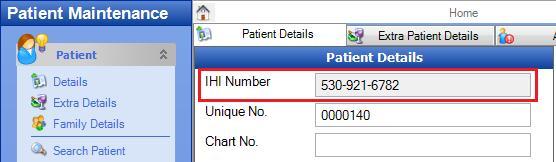 Patient Registration IHI Number IHI Number has been added to Patient Registration.