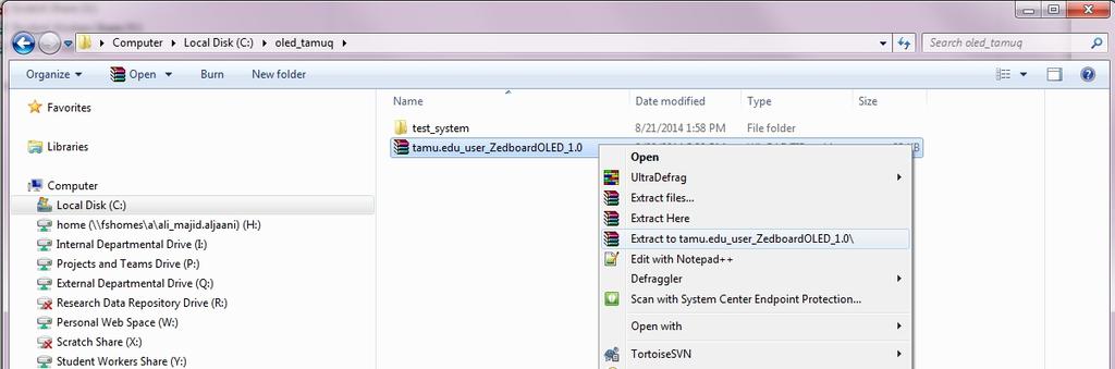 C- Adding the ZedboardOLED IP to the IP repository Before proceeding with this part, make sure you extract the archive